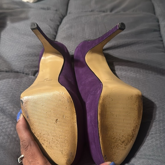 Suede purple platform pumps size 9 - Picture 4 of 4